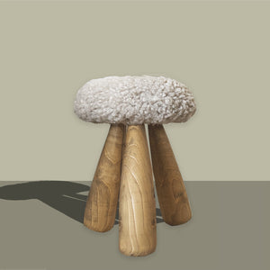 Tush Faux Shearling Stool