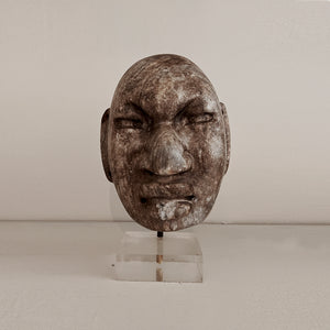 Earth Diety Marble Mask on Acrylic Stand