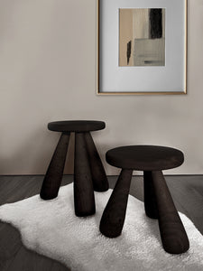 Mochi Stools in Dark Stain